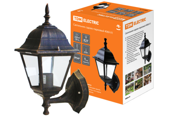 Светильник настен.НБУ 04-60-001 сад.парк. четырехгранник  пласт. брон.  SQ0330-0714 (8)