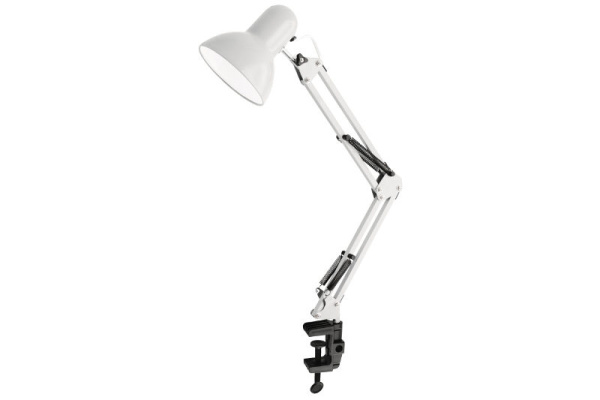 Cвет-к настольный Белый UF-312P C01 Е27 230V на струбцине*
