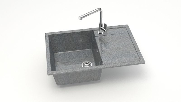 Z161Q08 Мойка Джоли квадратная с крылом 49х74 ТЕМНО-СЕРАЯ (GM19, Z16)