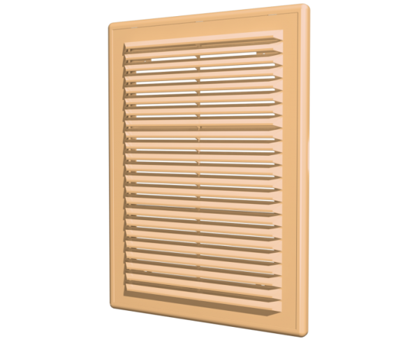 Решетка вент. 2525Р бежевая разъемная с москитной сеткой    60