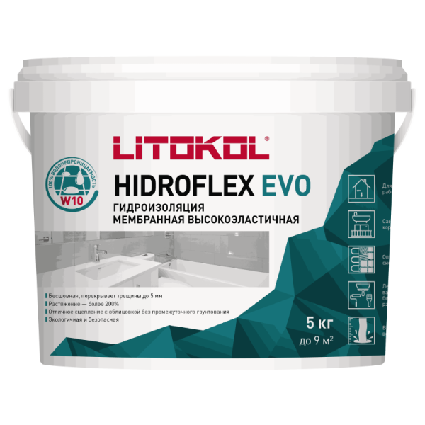 Гидроизоляция HIDROFLEX evo 5кг Litokol