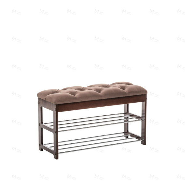 Банкетка Leset "Грейс" (Орех, ткань V 23, каретная стяжка) 78,6х30,6х47,0см 