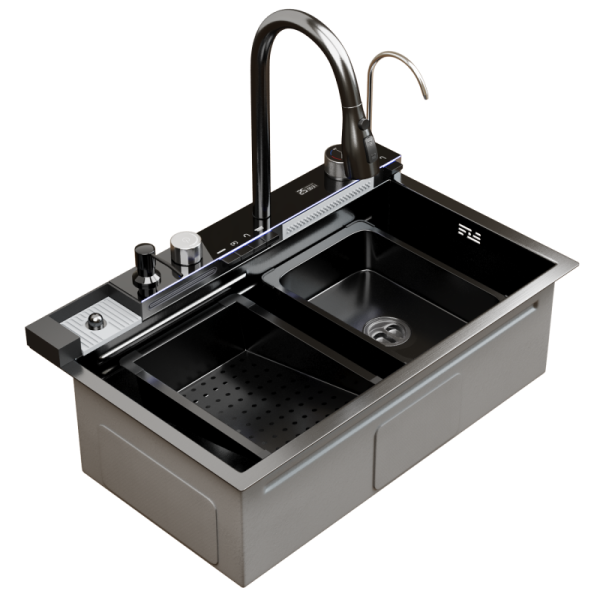 Мойка настольная MixLine МУЛЬТИ PRO V2.0 3,0мм 75х46 глубина 21,5см + сифон ГРАФИТ 554164
