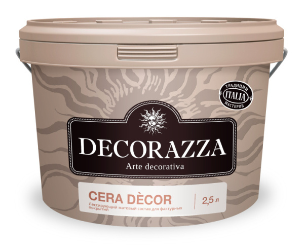 Decorazza Лессирующий матовый состав для фактурных покрытий на основе воска Cera Decor 2,5л/2,3кг 
