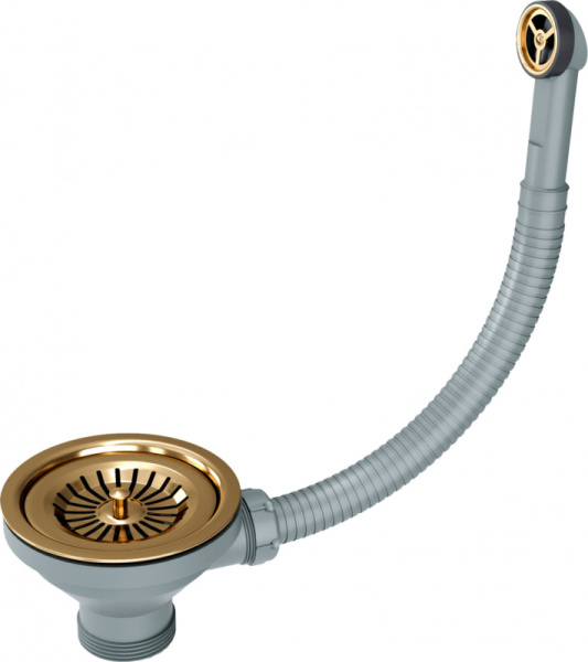 Слив Paulmark с круглым переливом PM6022-BG брашированное золото