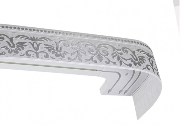 Бленда д/карниза ПВХ 85мм ЛЕ-ГРАНД Оливия Хром (25м/рул) (распродажа)***