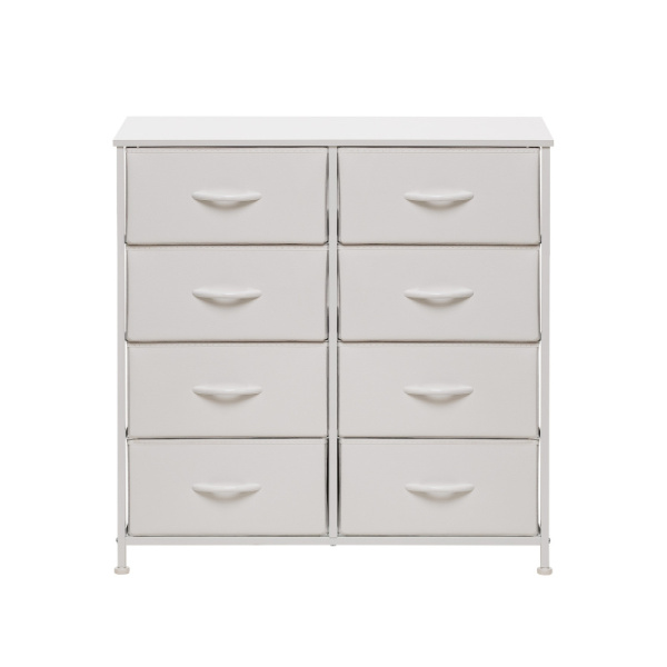 Комод Leset Линкс 8 ящ. (к/з), Каркас Белый, ящики Белые 30х80х81,5см