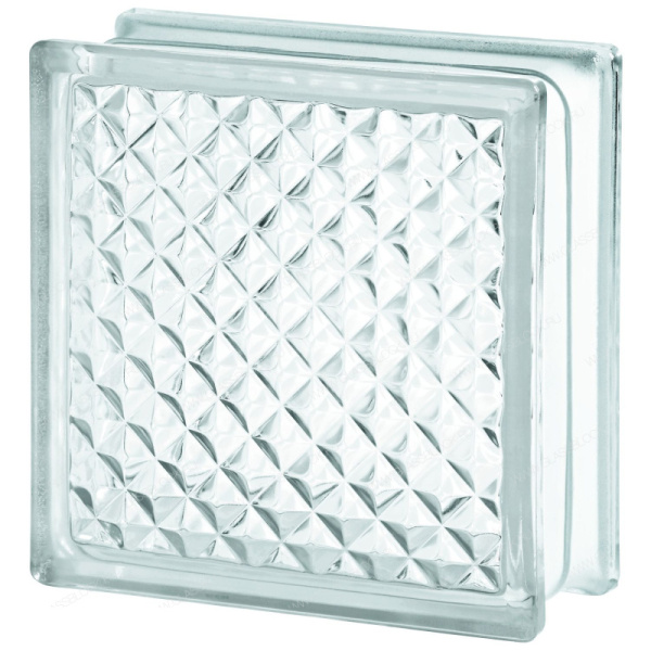 Стеклоблок Инка 19х19х8см бесц.матовый 