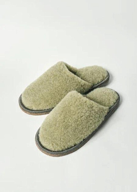 Обувь ЧЗ домашняя (тапочки меховые) зелёный 37-38