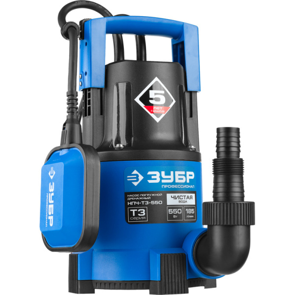 НПЧ-Т3-550 Насос ЗУБР дренажный с минимальным уровнем откачки 550Вт***