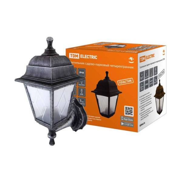 Светильник настен.НБУ 04-60-001 сад.парк. четырехгранник  пласт. Серебро SQ0330-0794 (8)