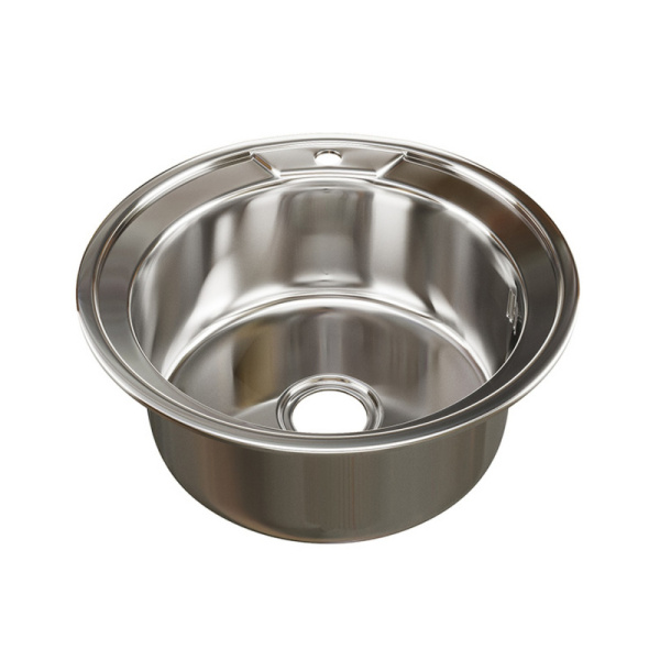 Мойка врезная MixLine 0,8мм d49 круглая глубина 18см + сифон