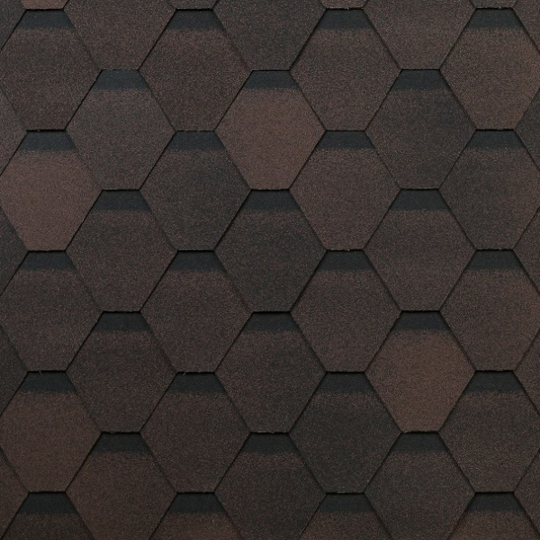 Гибкая черепица ШИНГЛАС Оптима Соната коричневый  (уп 3 м.кв)