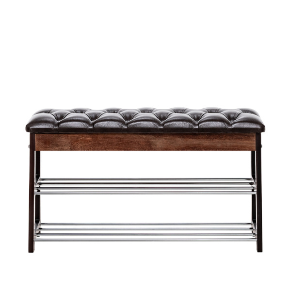 Банкетка Leset "Грейс" (Орех, к/з Oregon perlamutr 120, каретная стяжка) 78,6х30,6х47,0см