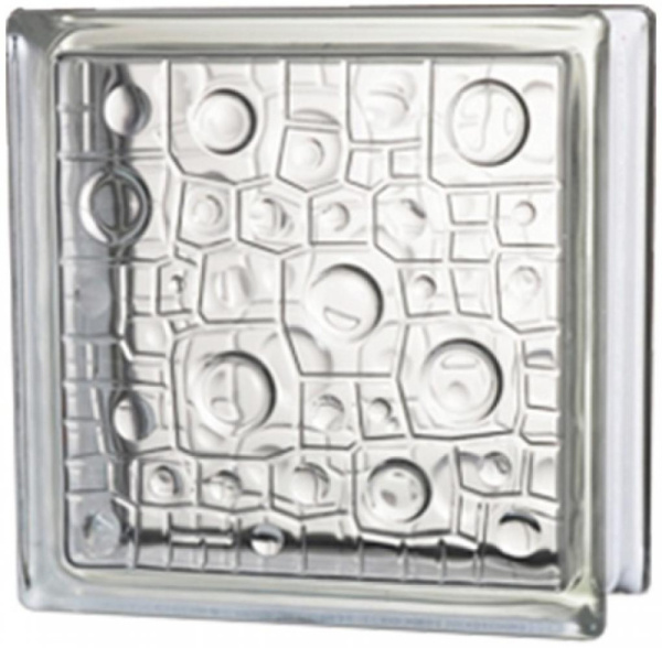 Стеклоблок Губка 19х19х8см бесцв. матовый 