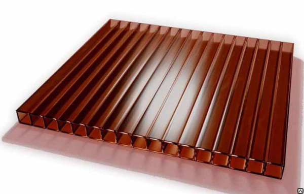 Поликарбонат 12000х2100х4 (БРОНЗА)янтарный Berolux Юг-ойл- пласт