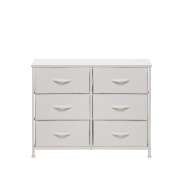 Комод Leset Линкс 6 ящ. (к/з), Каркас Белый, ящики Белые 30х80х62,5см