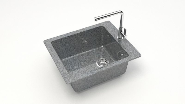 Z008Q08 Мойка Линди квадратная 43х50 ТЕМНО-СЕРАЯ (GM14, GM28)