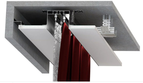 Профиль СК 60 Чёрный муар (2м) (Скрытый карниз)