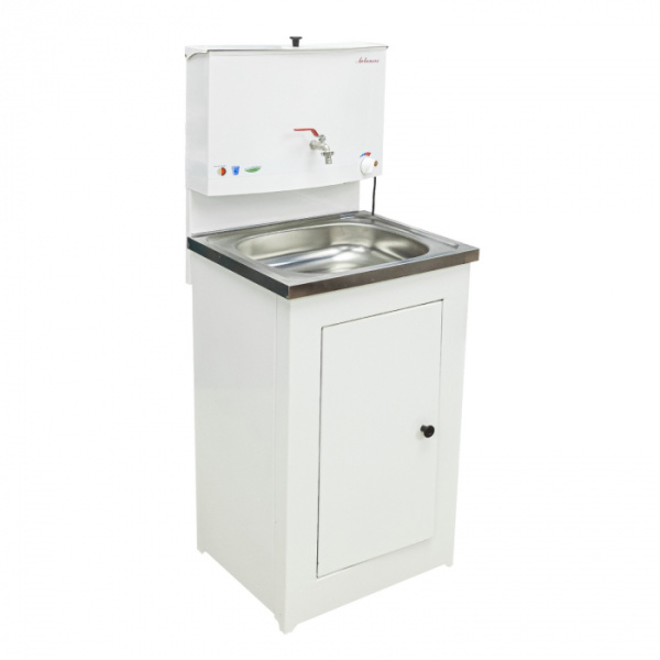 Умыв. дачный с ЭВН 20л 500х450 нержав. мойка Белый