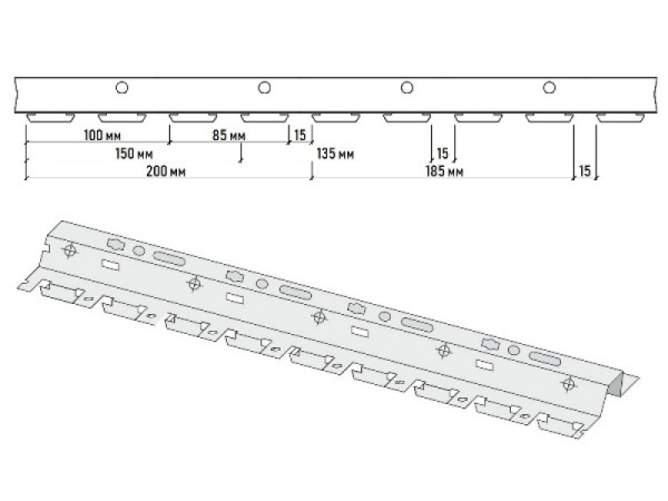 Гребенка BTN    L=4.00 (А)  ( мет.проф) ЭК (20) 