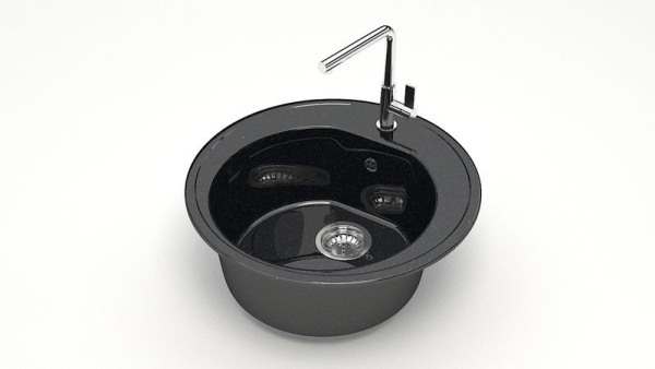 Z003Q04 Мойка Черая круглая D51 ЧЕРНАЯ (GM11)