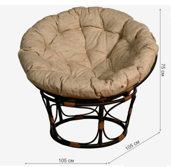 Кресло из искусственного ротанга Papasan (коричневый)