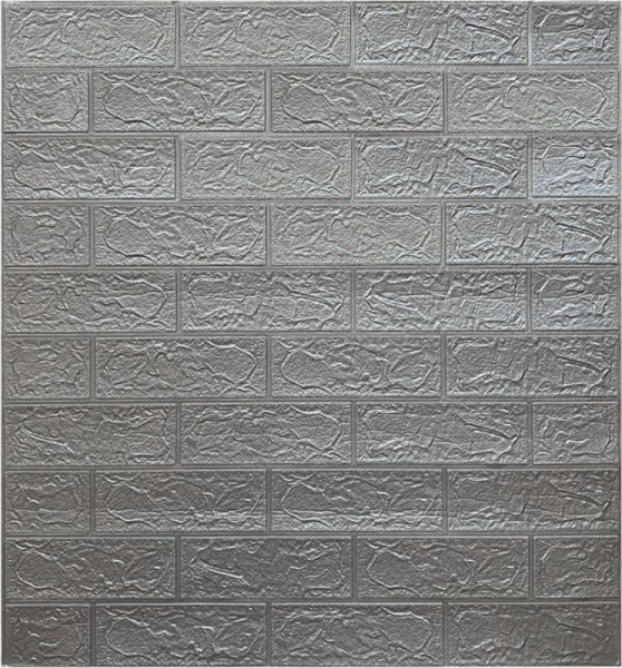 Панель вспененный ПЭТ "Кирпич серый металлик" 700*770 мм Грейс (30)***