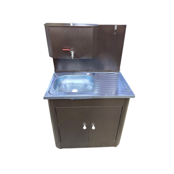 Умыв. дачный без ЭВН 20л 500х800 Дачный 2-х дверный Антич.медь нержав. мойка + кран металл