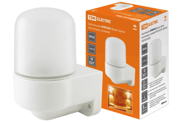 Светильник  НПБ 400-2 д/сауны наст.углов. бел. 60Вт IP54(+125С)  TDM SQ0303-0050 (16)