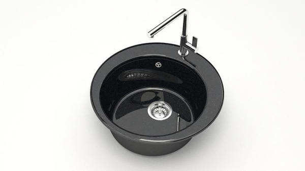 Z030Q04 Мойка Виктори круглая D48 ЧЕРНАЯ