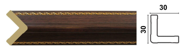 Уголок 1У3-1В 30х30мм 2,4м венге (40)