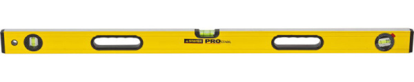 3471-100 Уровень STAER  PROStabil  коробчатый, 2 фрезер поверх, 3 ампулы. ручки 100см