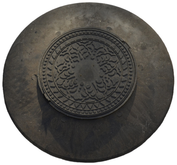 Люк конусный переходник 1000  тип К черная крышка (пешеходная нагрузка) до 1,5т