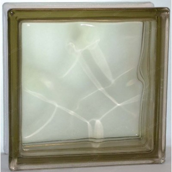 Стеклоблок окрашенный в масс Волна 19х19х8см бронз 