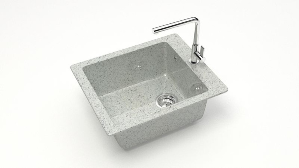 Z008Q10 Мойка Линди квадратная 43х50 СВЕТЛО СЕРАЯ (GM14, GM28)