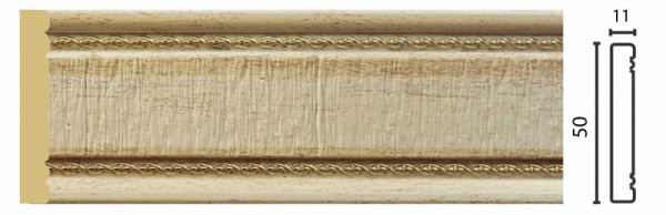 Молдинг 1М5-6В 11х50мм 2,4м шампань (20)