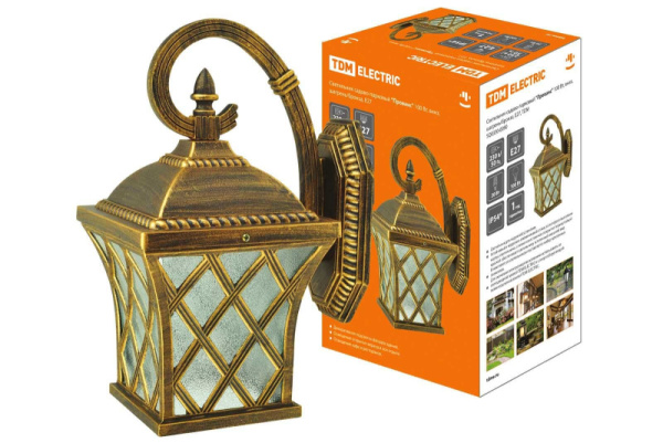 Свет-к ТДМ 100Вт ПРОВАНС  сад.парк. вниз, Шагрень/Бронза, Е27  SQ0330-0090