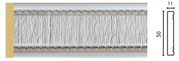 Молдинг 1М5-7В 11х50мм 2,4м белый (20)