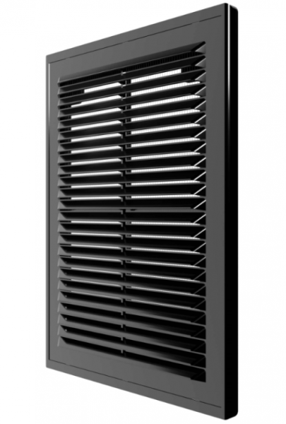 Решетка вент. 1825Р Black разъемная с моск.сеткой 185х255 пластик ЭраВент
