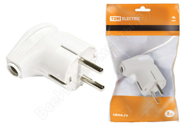 Эл. вилка с/з угл. бел.16А А105 "У"  SQ1806-0007 (30)