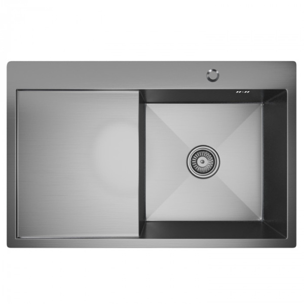 Мойка настольная MixLine PRO 3,0мм 78х50 левая глубина 20см + сифон САТИН 551878