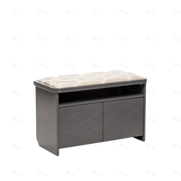 Банкетка Leset "Патриция" (серый ясень, к/з Оregon perlamutr 106, каретная ст.) 80х34х53см 