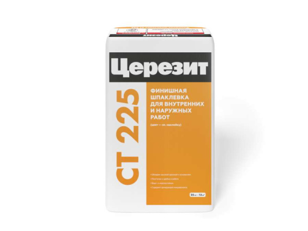 СТ 225/25 ЦЕРЕЗИТ Шпаклёвка фасадная финишная 25кг серая