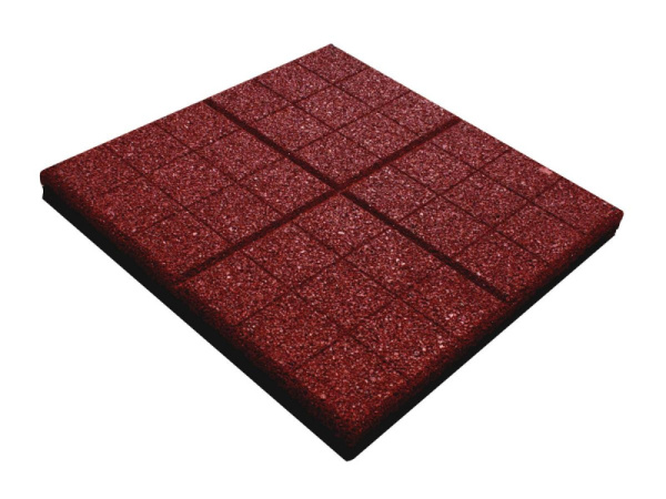 Плитка "сетка" резиновая (350х350х20мм) бордо (базовый)