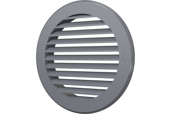 Решетка вент. круглая наруж. 12РКН D150 серая.  /с фланцем D125