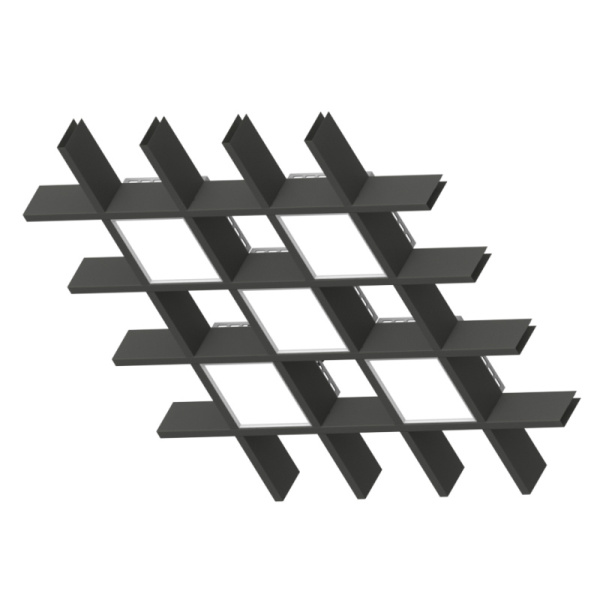 Светильник для грильято 100*100 100-40/8х5  LED-GR  IP40 (4000K, черный, 5модулей х8Вт) 