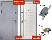 Дверь стальная VD-107 букле серый Царга Бьянко (3 контура) 960 левая