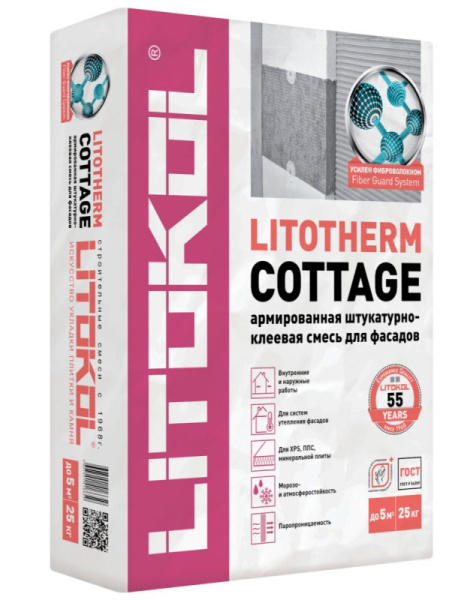 Штукатурно-клеевой состав LITOTHERM COTTAGE универсал. 25кг