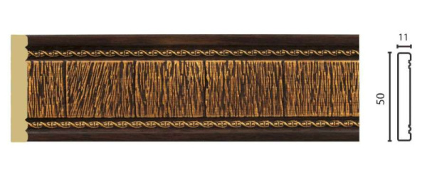 Молдинг 1М5-1В/G 11х50мм 2,4м венге (20)